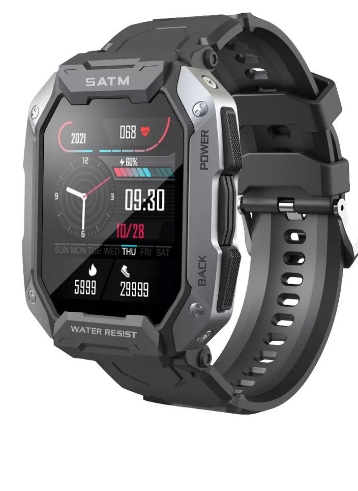 SATM - A smart sports watch that works with Bluetooth and a touch screen and works with the Android and IOS system - lightweight, waterproof and dustproof, and includes a screen protection - an extra strap - Image 1