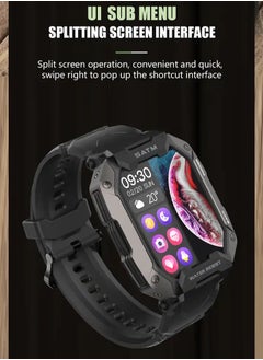 SATM A smart sports watch that works with Bluetooth and a touch screen and works with the Android and IOS system - lightweight, waterproof and dustproof, and includes a screen protection - an extra strap  - Image 2