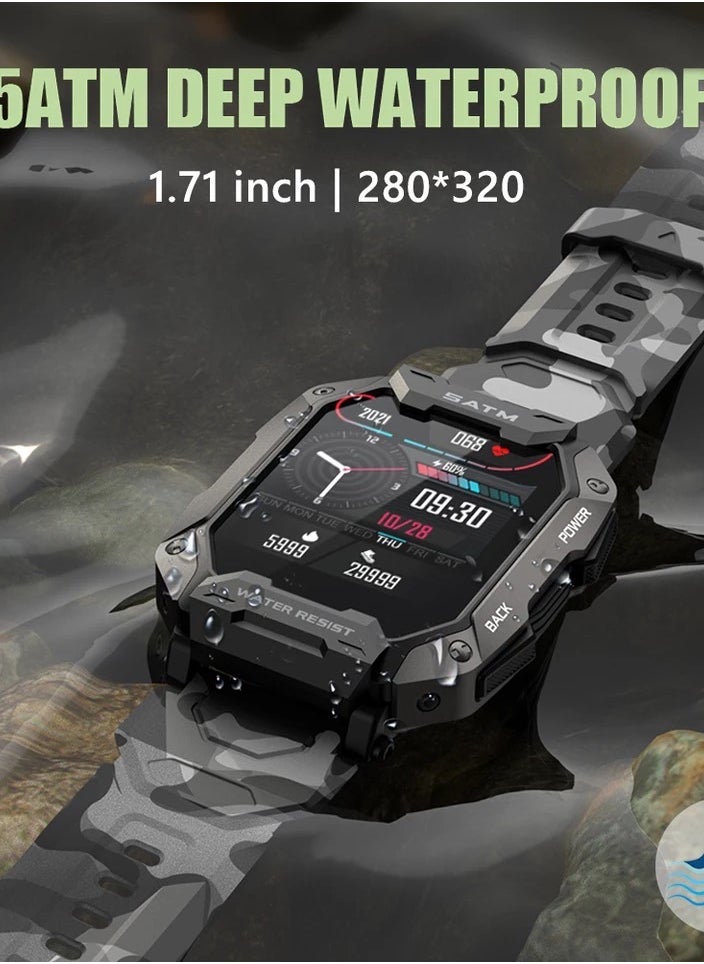 SATM - A smart sports watch that works with Bluetooth and a touch screen and works with the Android and IOS system - lightweight, waterproof and dustproof, and includes a screen protection - an extra strap - Image 1