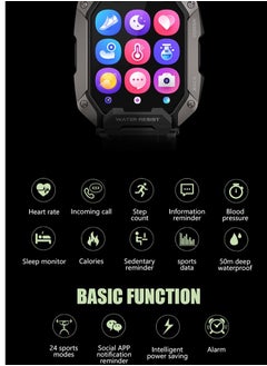 SATM A smart sports watch that works with Bluetooth and a touch screen and works with the Android and IOS system - lightweight, waterproof and dustproof, and includes a screen protection - an extra strap  - Image 4