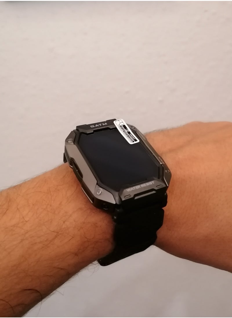 SATM - A smart sports watch that works with Bluetooth and a touch screen and works with the Android and IOS system - lightweight, waterproof and dustproof, and includes a screen protection - an extra strap - Image 1