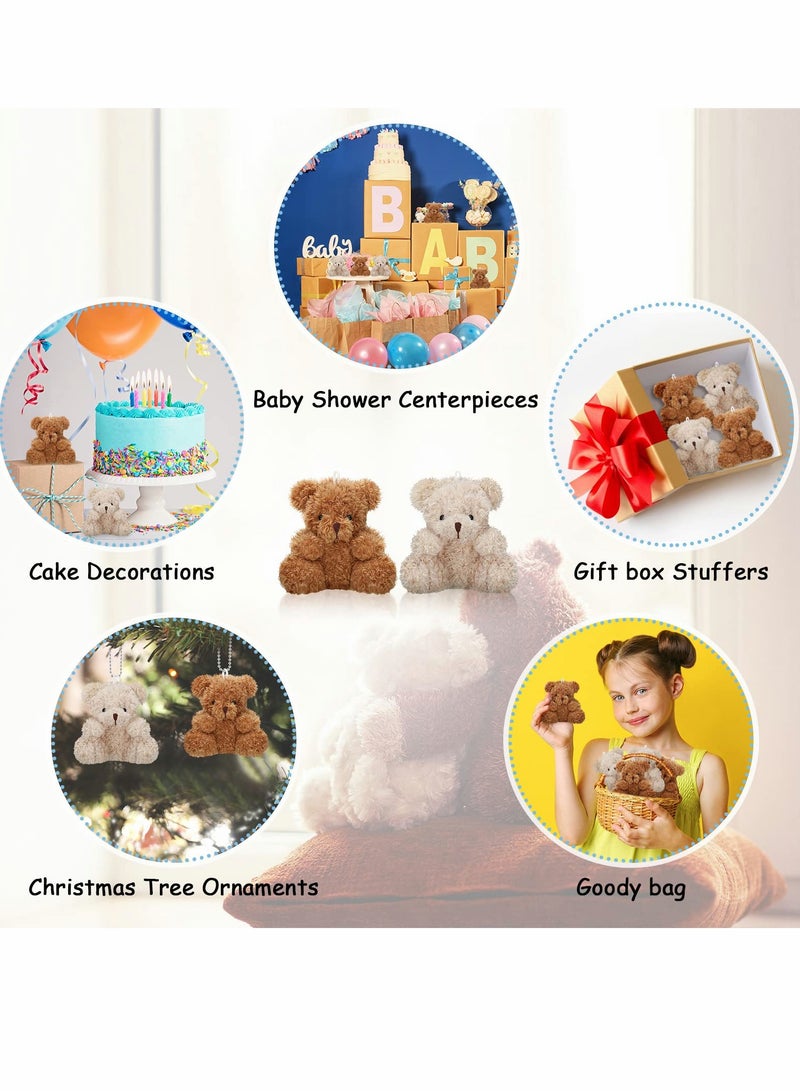Soft Plush Teddy Bear Keychain Doll Set for DIY Decorations, Perfect for Birthday, Wedding, Graduation Gifts, Party Decorations, 8pcs, Brown and Apricot Colors - Image 4