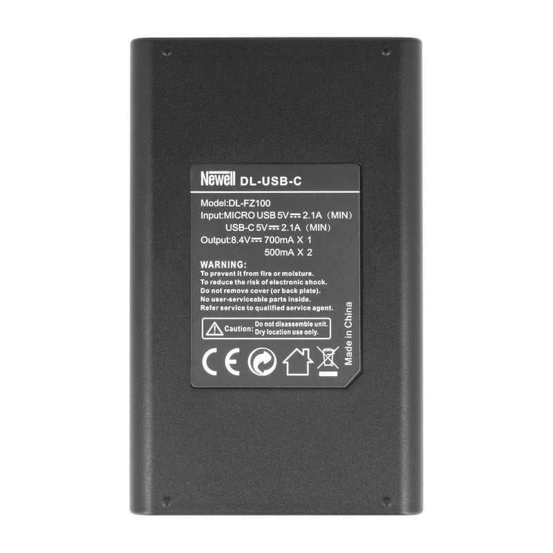 Newell شاحن DL-USB-C ثنائي القناة لـ NP-FZ100، أسود. متوافق مع كاميرات سوني A9 A7III A7RIII (عبوة 2 7.2V 2280mAh، خيار شحن متعدد الاستخدامات) - Image 2