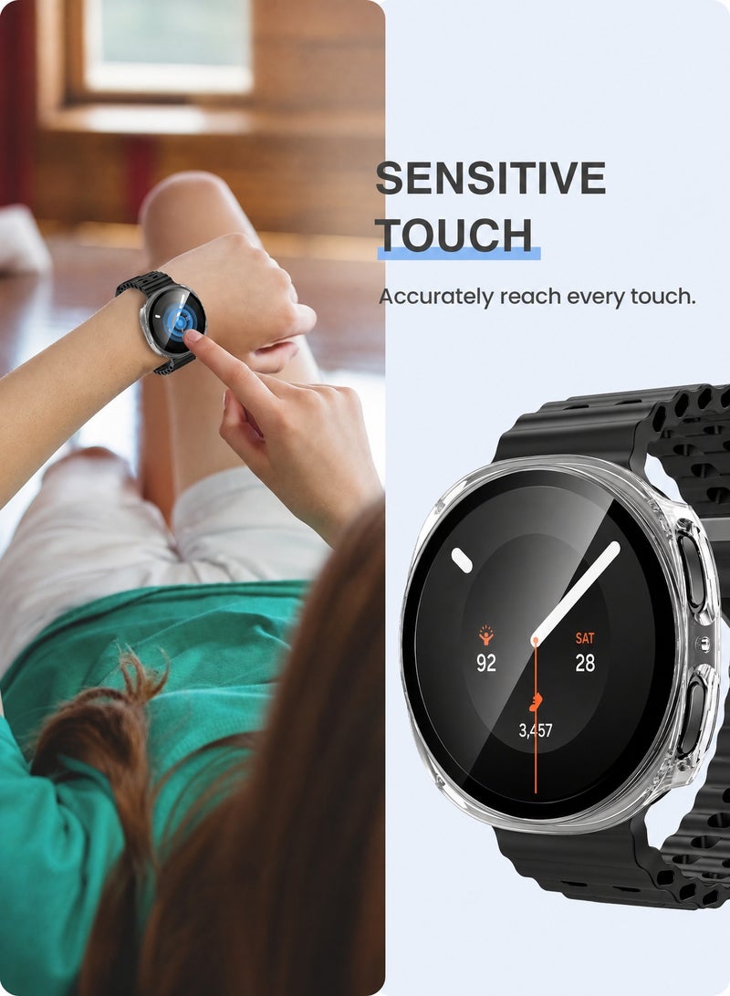 SJet Samsung Galaxy Watch 9 Watch 8 44mm Screen Protector Case Accessories, Protective Face Cover, Hard Bumper Built-in Tempered Glass Film(44mm, Clear) - Image 5