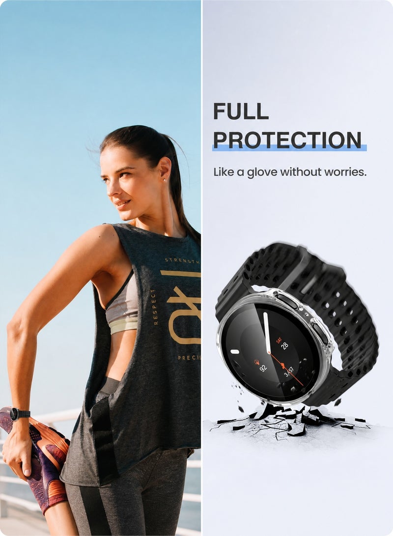 SJet Samsung Galaxy Watch 9 Watch 8 44mm Screen Protector Case Accessories, Protective Face Cover, Hard Bumper Built-in Tempered Glass Film(44mm, Clear) - Image 3