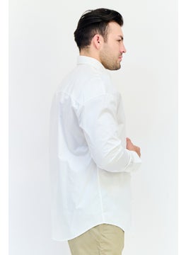 Selected Homme Men Drop Shoulder Graphic Print Long Sleeve Casual Shirt, White  - Image 3