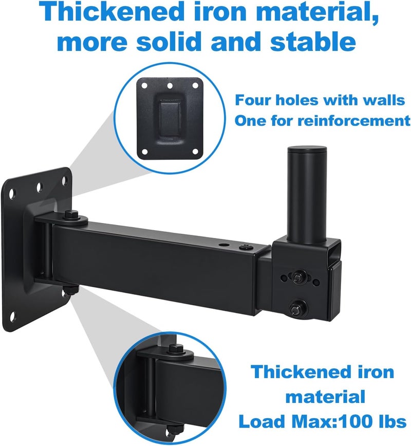 Howonder Heavy Duty Speaker Wall Mount,Adjustable Tilt & Swivel Wall Mount Brackets for Professional Audio PA Speakers,Hold up to 100lbs HD-329 (2 Packs Black) Easy clean surface - Image 4