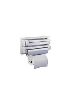 Generic 3-in-1 dispenser for storing and cutting aluminum foil, plastic wrap (nylon), and kitchen paper towels (roll)  - Image 2