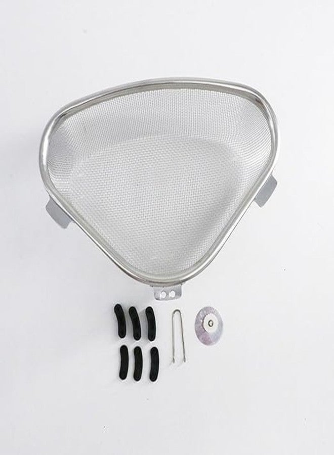 APURK Steel Sink Corner Strainer Kitchen Stainless Steel Multifunctional Sink Corner Shelf Holder Food Strainer Dish Drainer Triangle Drainer Basket Fruit Vegetable Soap Box Organizer(Pack of 1) - Image 2