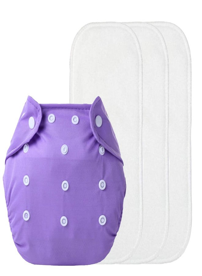 Alya Baby 1 Button Pocket Style Reusable Cloth Diaper With 3 White Microfiber Bamboo Wet Free Insert Pads For Toddlers/New Borns Age 0-24 Months - Image 1