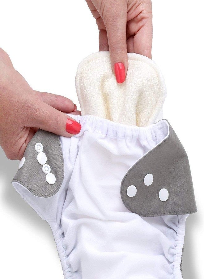 Alya Baby 1 Button Pocket Style Reusable Cloth Diaper With 3 White Microfiber Bamboo Wet Free Insert Pads For Toddlers/New Borns Age 0-24 Months - Image 5