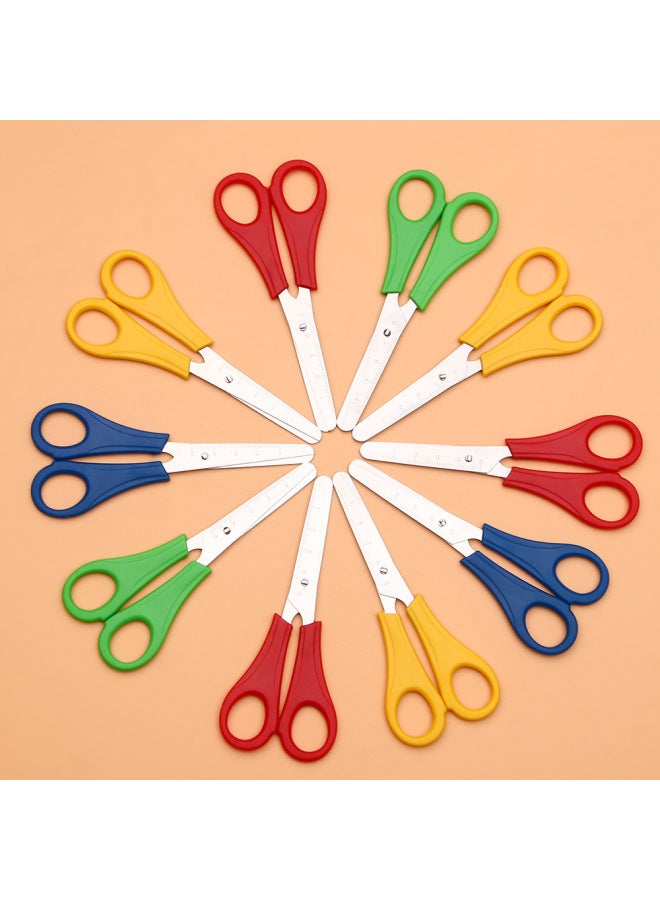 HELPS Graded Scissors Student Diy Handmade Paper-cut Household Children's Safety Plastic Round Head Portable Small Scissors - Image 3