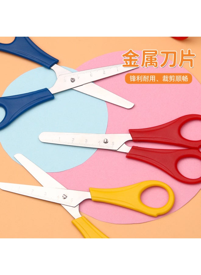 HELPS Graded Scissors Student Diy Handmade Paper-cut Household Children's Safety Plastic Round Head Portable Small Scissors - Image 2