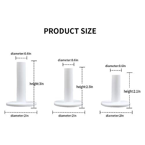 Scott Edward Golf Practice Rubber Tee for Practice Mat 3 Pieces Different Sizes Packed 75mm 65mm 54mm White - Image 3