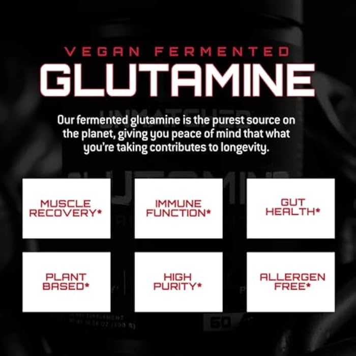Unmatched Vegan Fermented Glutamine | Plant-Based Fermentation | High Purity, Allergen Free | Muscle Recovery, Gut & Immune Support | 60 Servings (Unflavored) - Image 3