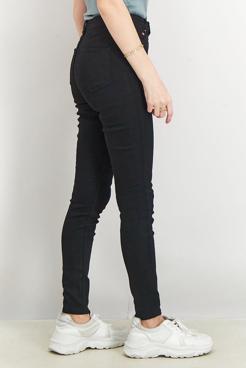 ASOS جينز نسائي ضيق عالي الخصر بلون أسود - Image 4