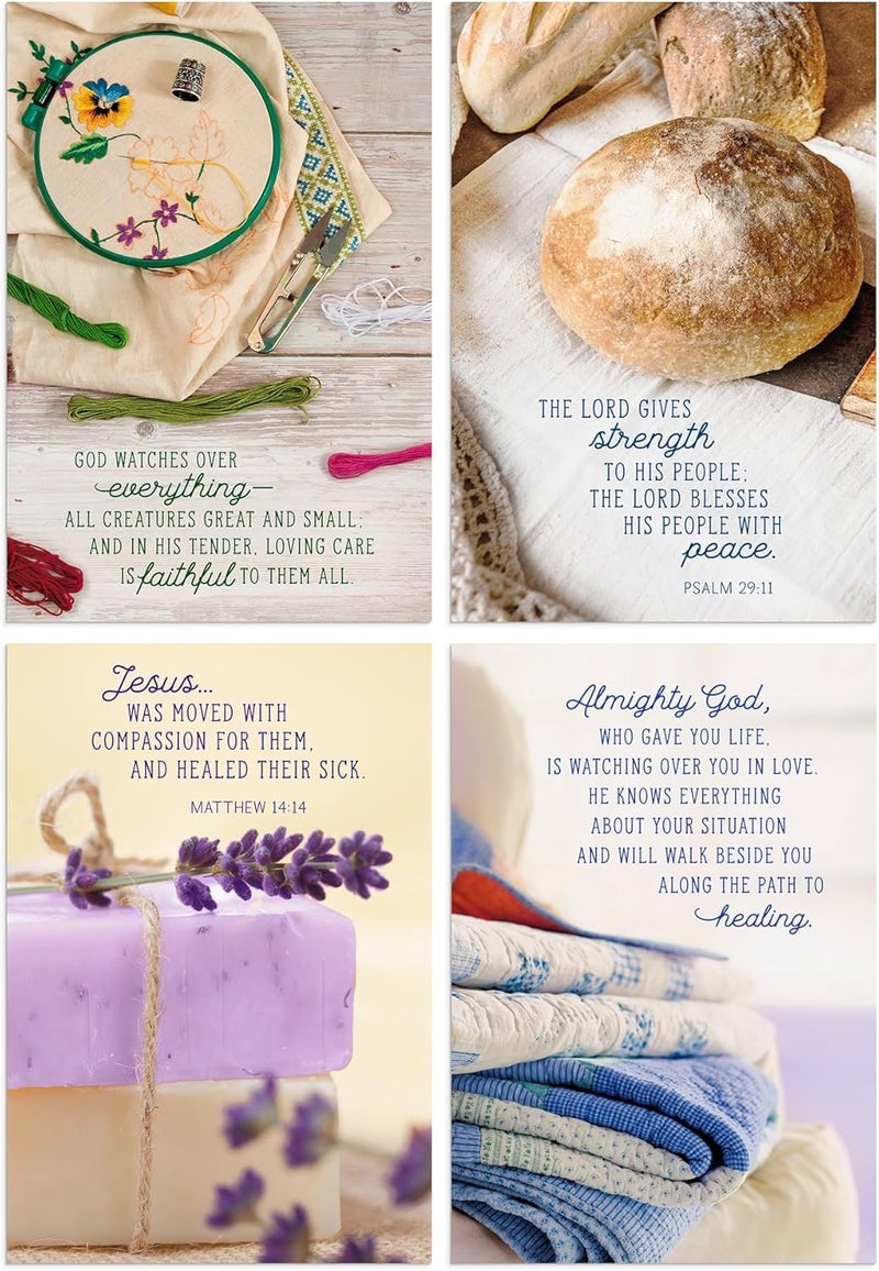 DaySpring  Get Well Cozy Crafts  4 Design Assortment with Scripture  12 Get Well Boxeds Cards  Envelopes U1613 - Image 2