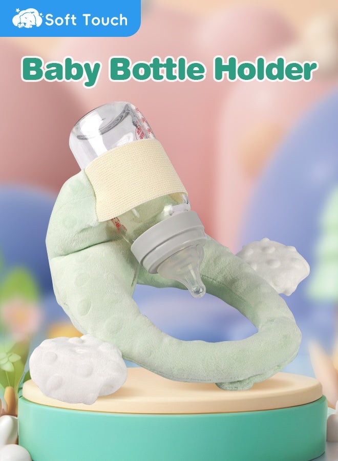 Soft Touch Breastfeeding Pillow for Baby, Baby Bottle Holder, Feeding Pillow for Newborns, Portable Nursing Support Cushion, Infant Bottle Propper with Adjustable Waist Strap (Green) - Image 1
