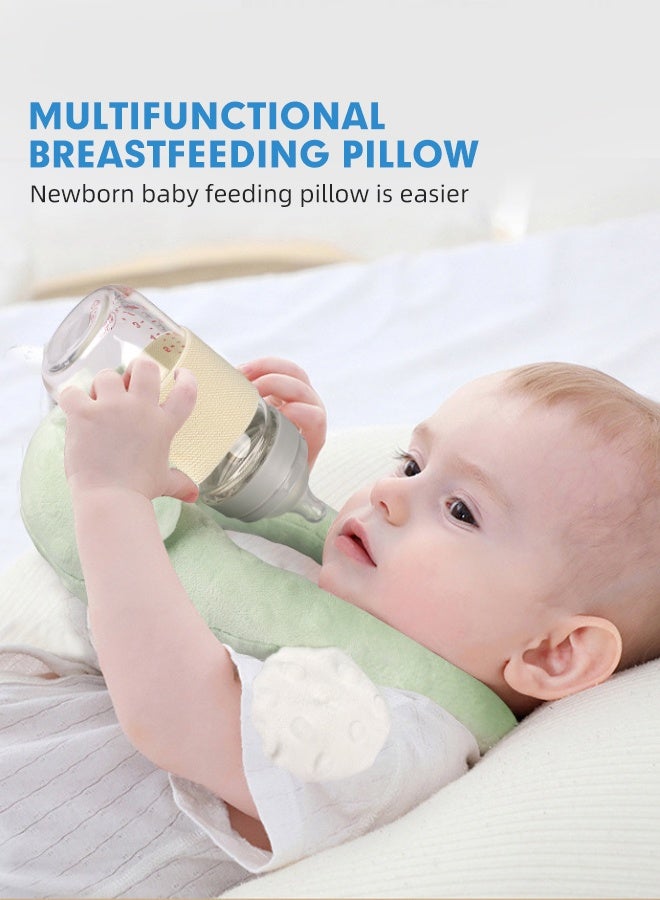 Soft Touch Breastfeeding Pillow for Baby, Baby Bottle Holder, Feeding Pillow for Newborns, Portable Nursing Support Cushion, Infant Bottle Propper with Adjustable Waist Strap (Green) - Image 3
