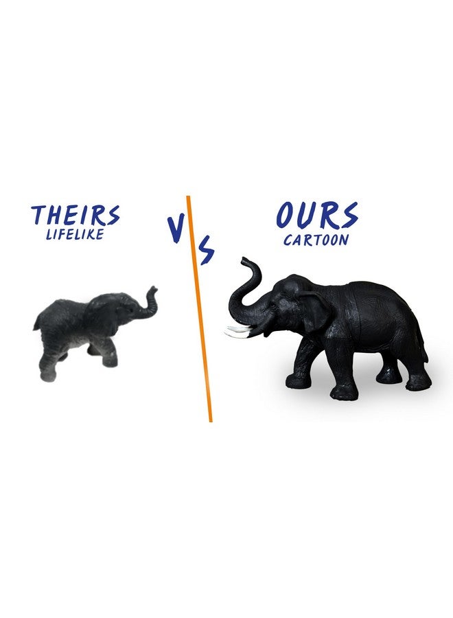 TEC TAVAKKAL Set of 6 Big Size Full Action Toy Figure Jungle Cartoon Wild Animal Toys Figure Playing Set for Kids Current Animals Toys for Kids Elephant Tiger Giraffe Horse Leopard and Camel - Image 5