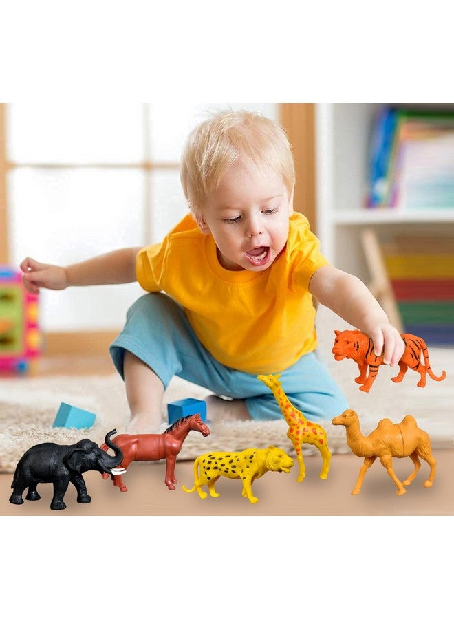 TEC TAVAKKAL Set of 6 Big Size Full Action Toy Figure Jungle Cartoon Wild Animal Toys Figure Playing Set for Kids Current Animals Toys for Kids Elephant Tiger Giraffe Horse Leopard and Camel - Image 3