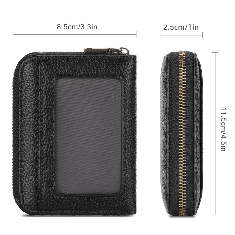 SENDEFN Leather Wallet Women RFID Blocking Small Compact Wallets Credit Card Holder with ID Window - Image 5