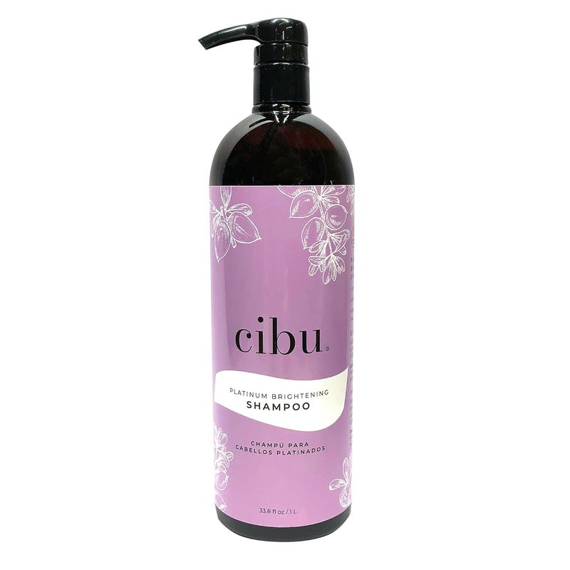 CIBU Platinum Brightening Shampoo 30008 Purple Formula Tones  Protects Blonde Silver Highlighted Colored Hair  SulfateFree Eliminates Brassy Tones  Restores Softness Strength and Shine 1 Liter