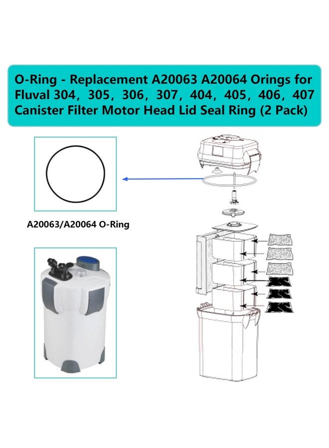 STPCTOU STPCTOU A20063 Aquarium Filter O-Ring, Replacement A20064 Orings for 304, 305, 306, 307, 404, 405, 406, 407 Seal Ring Gasket for Canister Filters  - Image 4