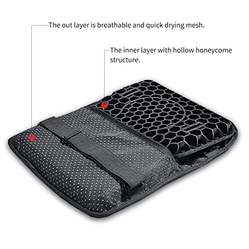 ELCYCO Motorcycle Gel Seat Cushion, Seat Cushion Available for Rear Passengers Honeycomb Structure Breathable Anti-Skid Shock Absorption Suitable for Long-Term Riding - Image 4