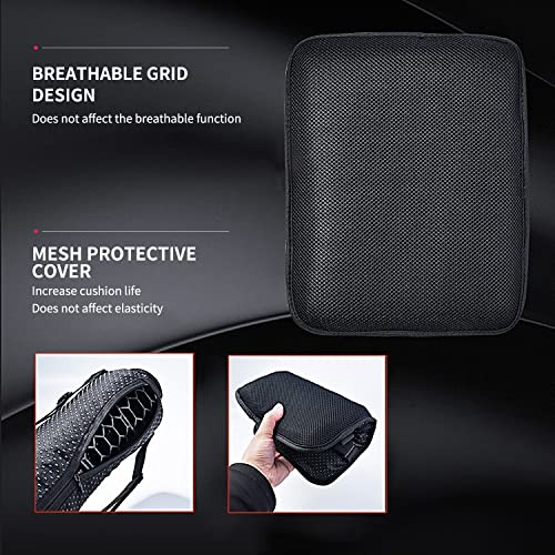 ELCYCO Motorcycle Gel Seat Cushion, Seat Cushion Available for Rear Passengers Honeycomb Structure Breathable Anti-Skid Shock Absorption Suitable for Long-Term Riding - Image 3