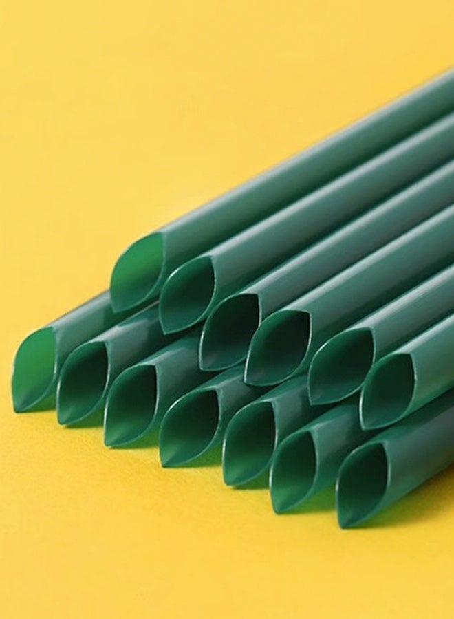 100Pcs Dark Green Disposable Plastic Drinking Straws, Bendable Straws for Coffee, Juice, Milk Tea, Smoothies and All Cold Drinks - Image 3
