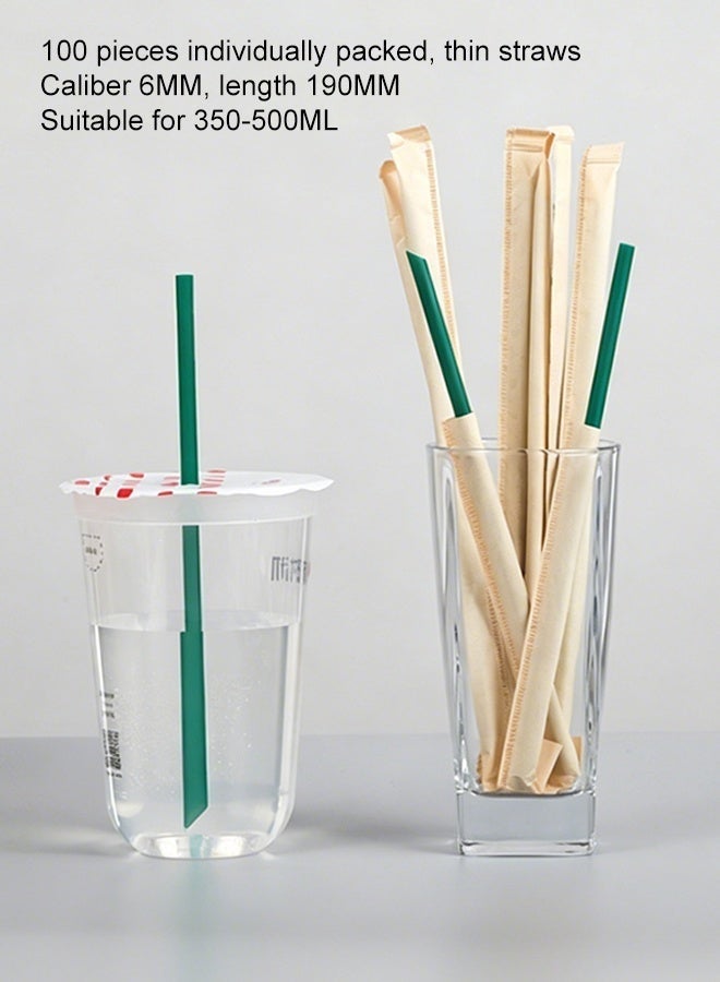 100Pcs Dark Green Disposable Plastic Drinking Straws, Bendable Straws for Coffee, Juice, Milk Tea, Smoothies and All Cold Drinks - Image 2