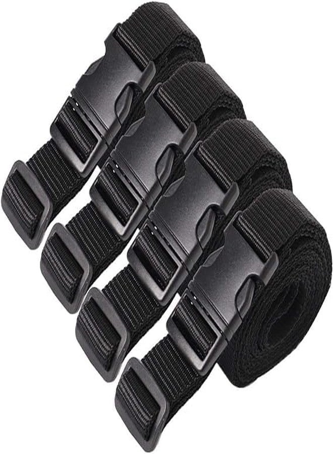 iCONY 4 Piece Luggage Strap with Quick Release Buckle, Adjustable Suitcase Straps and Heavy Duty Strap Buckle Packing Straps Travel Accessories, (1 inch, Black) - Image 2