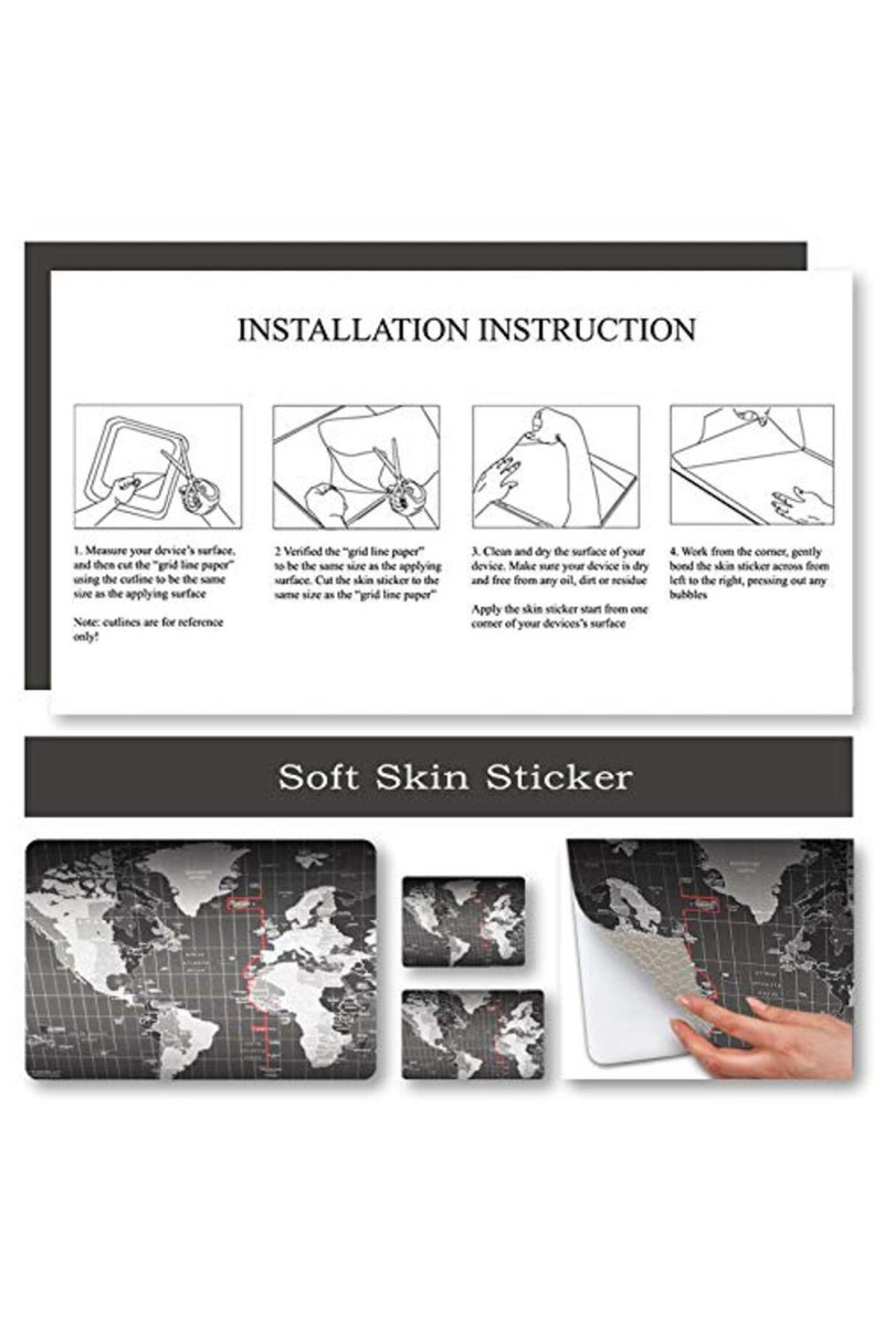 BPA Laptop Skin Sticker Decal, 12" 13" 13.3" 14" 15" 15.4" 15.6 inch Laptop Vinyl Skin Sticker Cover Art Protector Notebook PC, Decorative Waterproof Removable, Cool World Map - Image 5