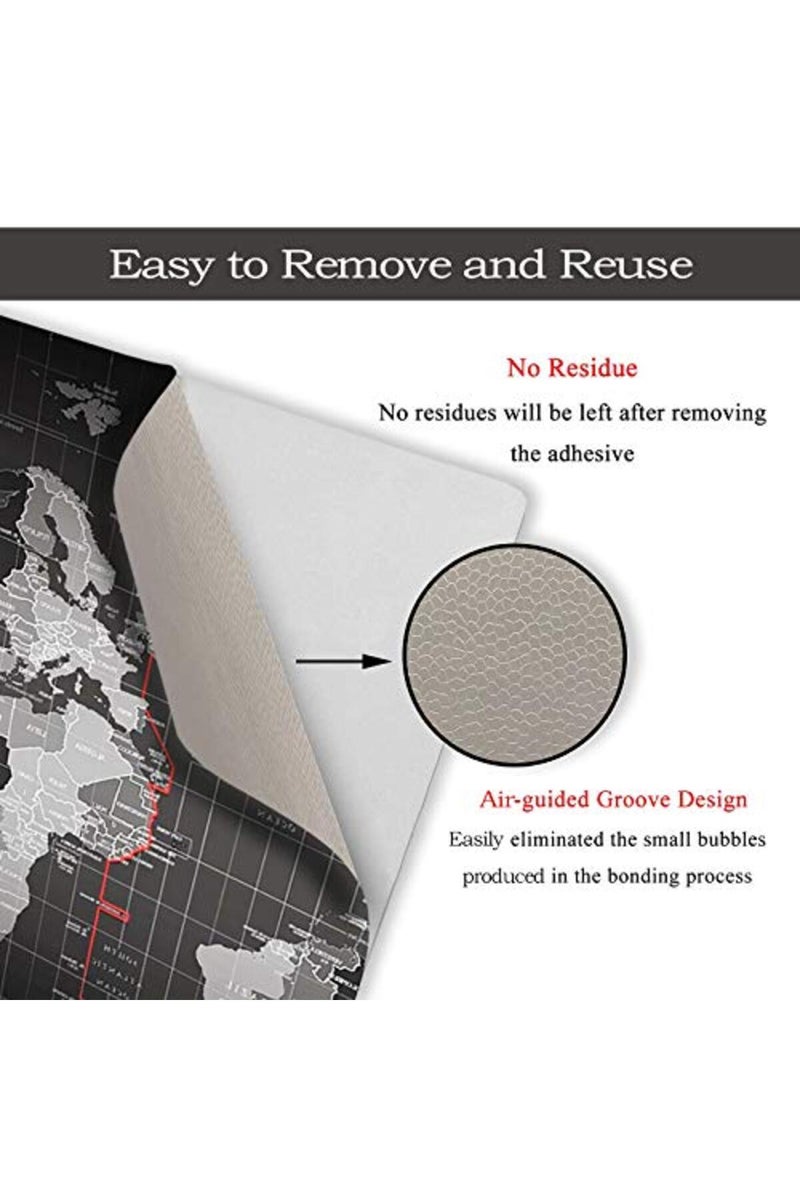 BPA Laptop Skin Sticker Decal, 12" 13" 13.3" 14" 15" 15.4" 15.6 inch Laptop Vinyl Skin Sticker Cover Art Protector Notebook PC, Decorative Waterproof Removable, Cool World Map - Image 3