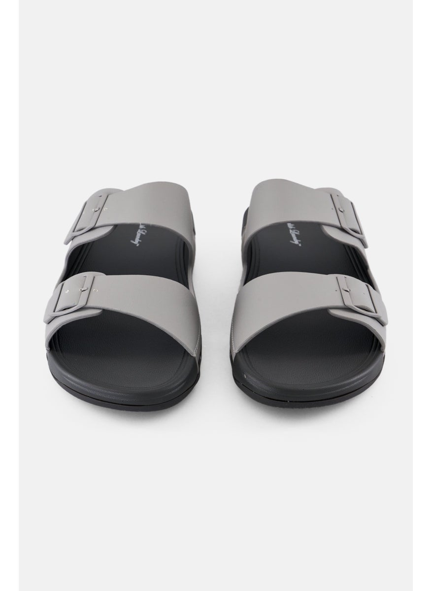 English Laundry Men 2 Strap Slip On Arabic Sandals, Light Grey  - Image 3