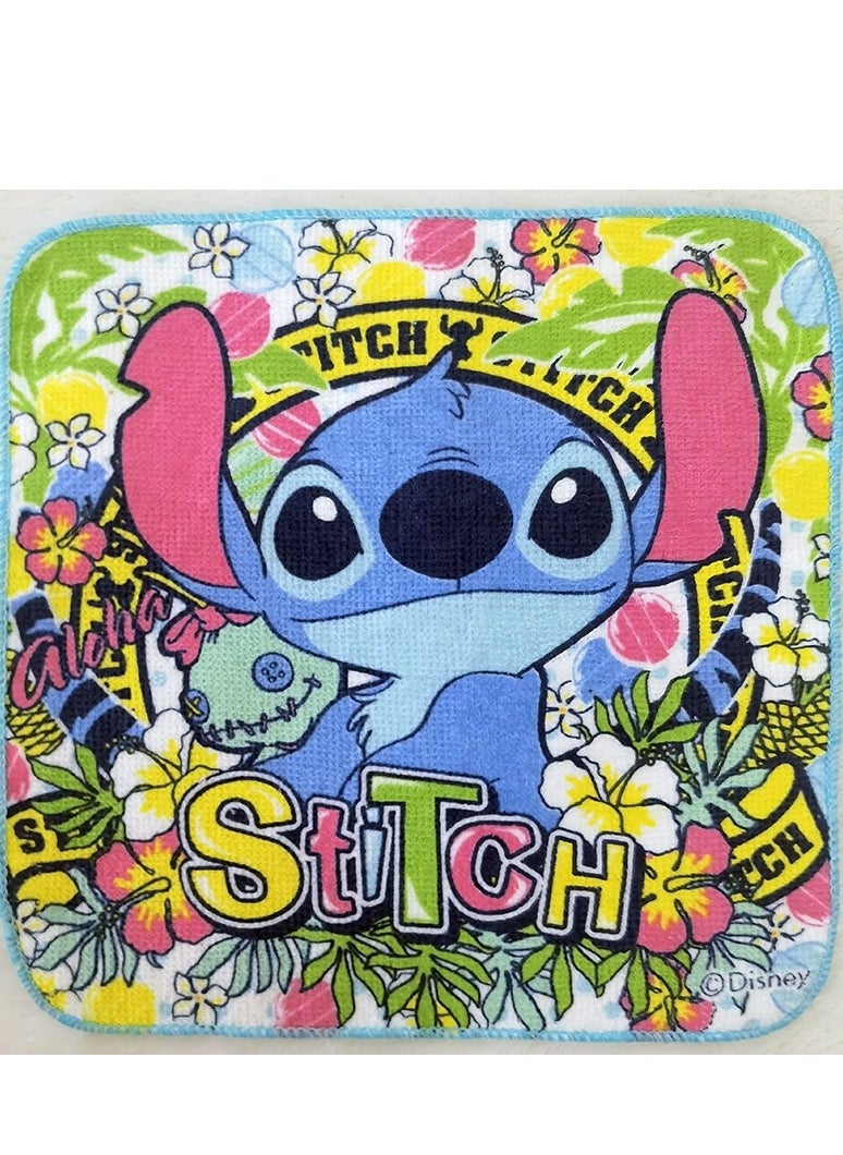 STITCH - 10 pieces of Stitch pattern cotton small square towel children's hands and mouth towels (single size: 20cmX20cm) - Image 1