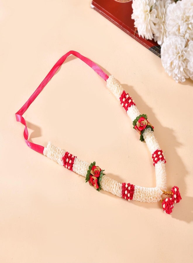 LOVENSPIRE 2 CT Indian Garland Haar Mala 12 Inch God Goddess Haar Mala Idol Pooja Item Garland for Photo Frame Idol God Shringar Mala Reusable Satin Mala Temple Decor (Pattern 3) - Image 4