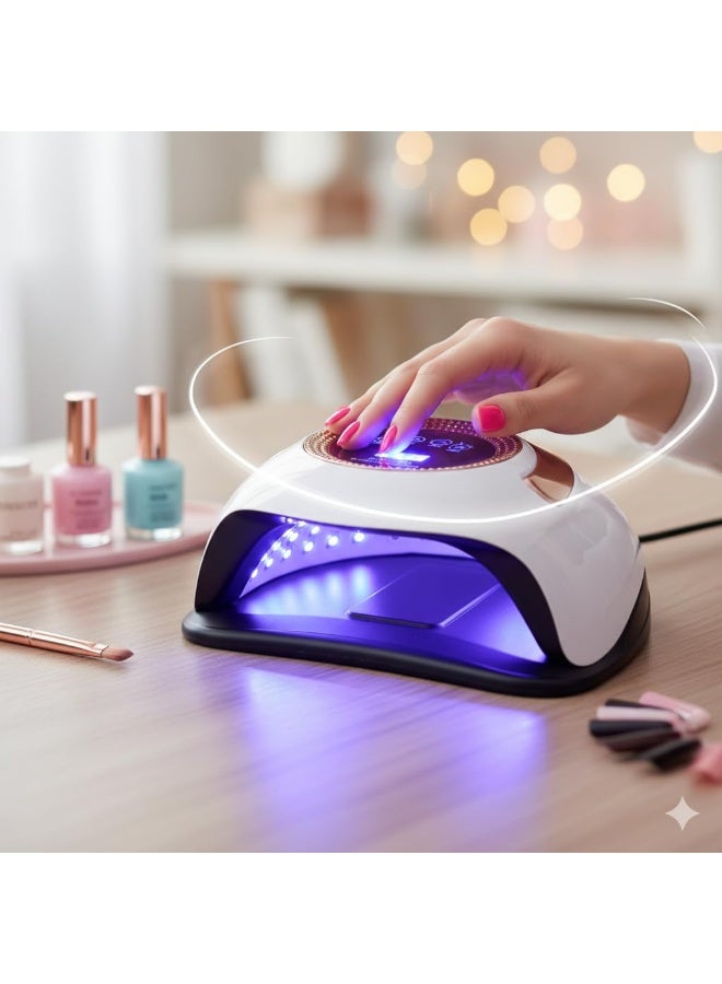 جهاز تجفيف الأظافر ديجيتال LED/UV للعناية بالأظافر - بينك - Image 2