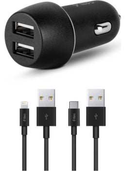 15.5W 3.1A Car Charger with 1 Meter iPhone Lightning and 1.2 Meter Type C Cable, Current and Heat Protected - pzsku/Z3CED422E42204BBE65C2Z/45/_/1728635244/495cac40-b049-4721-8f77-1a13e9a98ad9