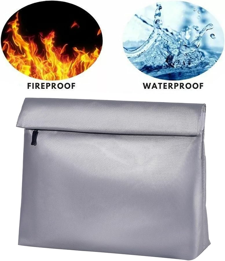A4 Fireproof Document Bag Waterproof Zipper Lockable Heat Resistant Folder - Image 5