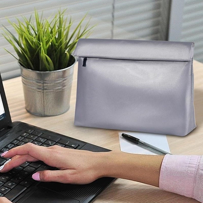 A4 Fireproof Document Bag Waterproof Zipper Lockable Heat Resistant Folder - Image 4