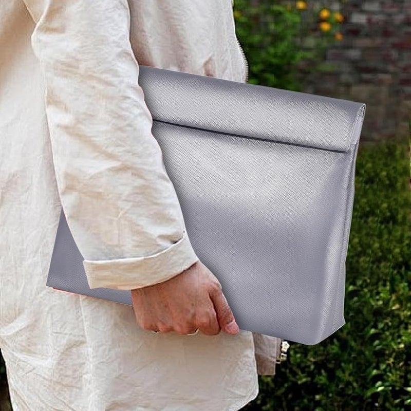 A4 Fireproof Document Bag Waterproof Zipper Lockable Heat Resistant Folder - Image 3