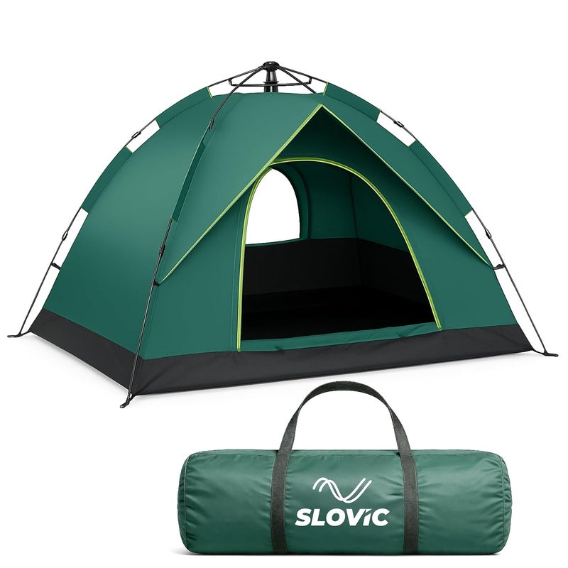 SLOVIC Portable Tent House for Camping | Ideal for 3 People | Water-Proof Tent House for Adults | Camping Accessories for Outdoor | Ideal for Picnic, Travel, Hiking, Outdoor | Green - Image 1