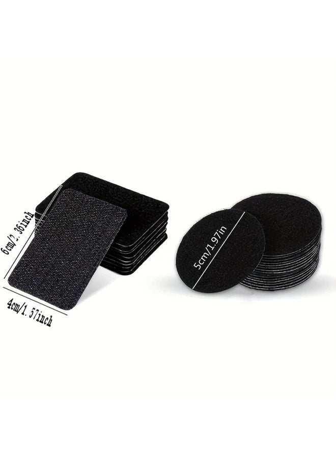 Black Self Adhesive Nylon Tape 12 Pairs Round Double Fasteners Strong Glue - Image 3