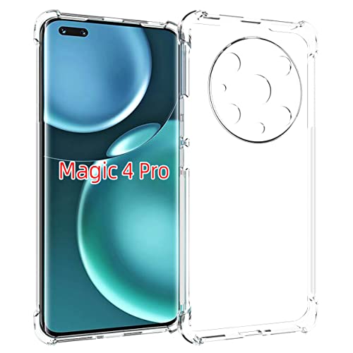 USTIYA Case for Honor Magic 4 Pro Clear TPU Four Corners Protective Cover Transparent Soft funda - Image 1