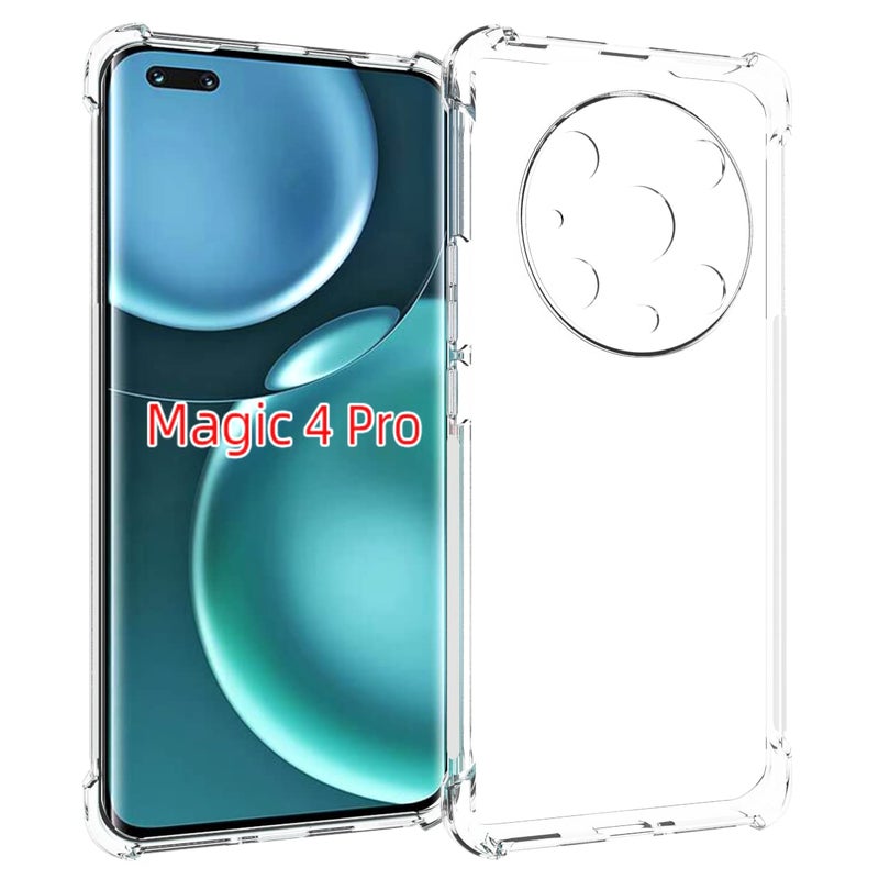 USTIYA Case for Honor Magic 4 Pro Clear TPU Four Corners Protective Cover Transparent Soft funda - Image 3