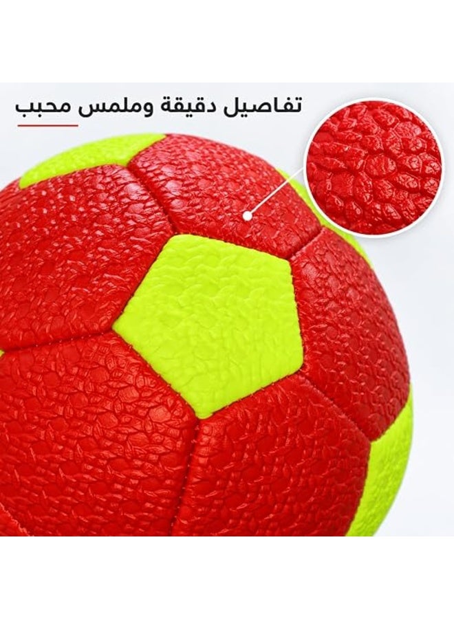 First Choice كرة قدم للأطفال، كرة تدريب خفيفة الوزن بقطر 16 سم وملمس محبب لسهولة الإمساك، آمنة للعب في الأماكن المغلقة والمفتوحة - أحمر وأصفر - Image 5