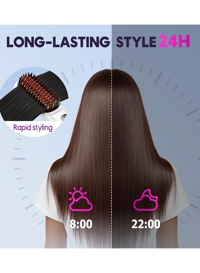 Portable Straightener Brush, LED Display Rechargeable Cordless Straightening Irons Comb for Women Short Long Hair（White） - Image 5