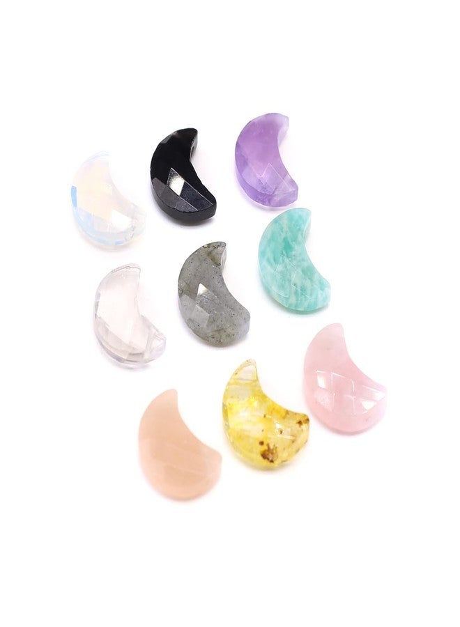 Zotoone Natural Stone Pendant Section Moon Citrine Rose Quartz Amethyst Healing Crystals Stone Charms For Jewelry Making DIY Necklaces (B-Mixed Colors) - Image 1